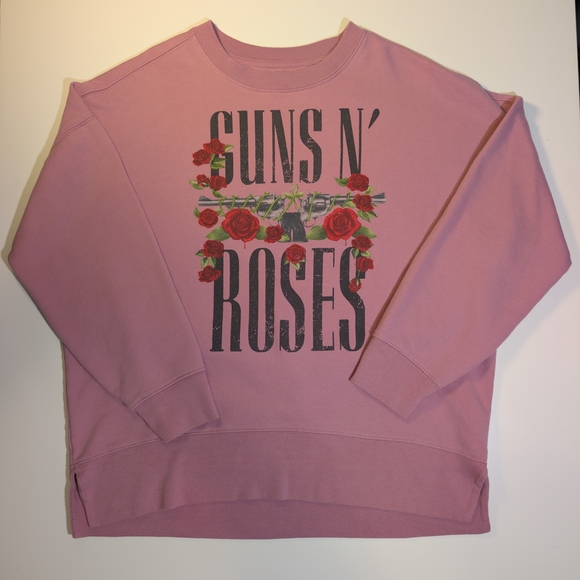 Guns N' Roses Oversized Graphic Sweatshirt Pink M Medium 2024 Bravado Band Tee - Picture 3 of 6